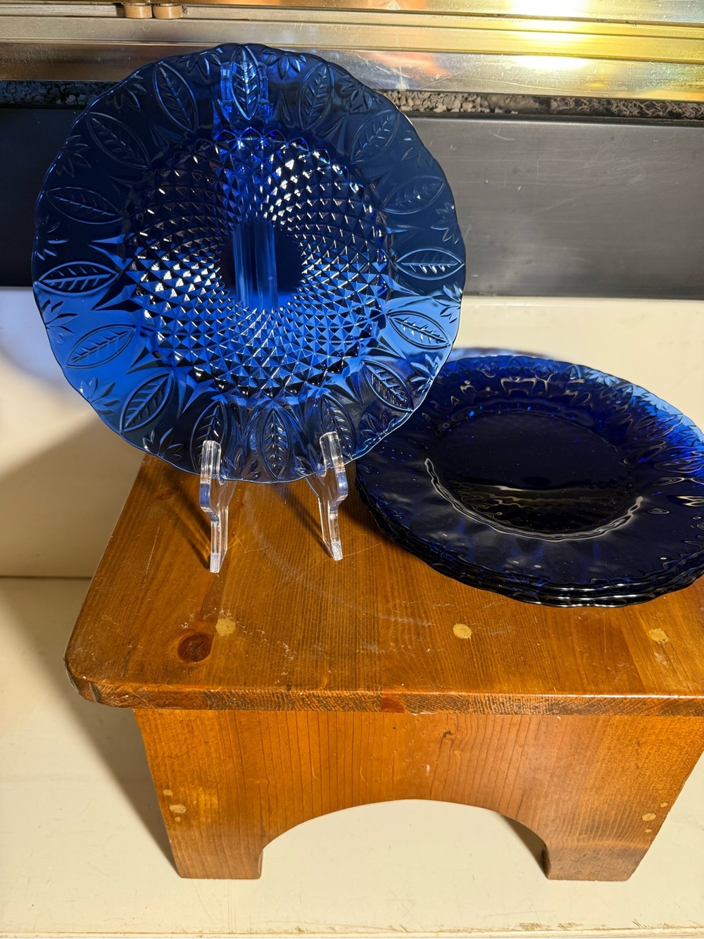 Set of (4) Cobalt Blue Royal Sapphire Desert or Salad plates